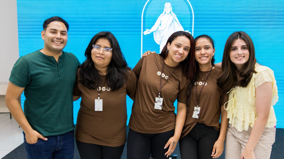 Young adults gathered at the Dedicate premiere in Brazil