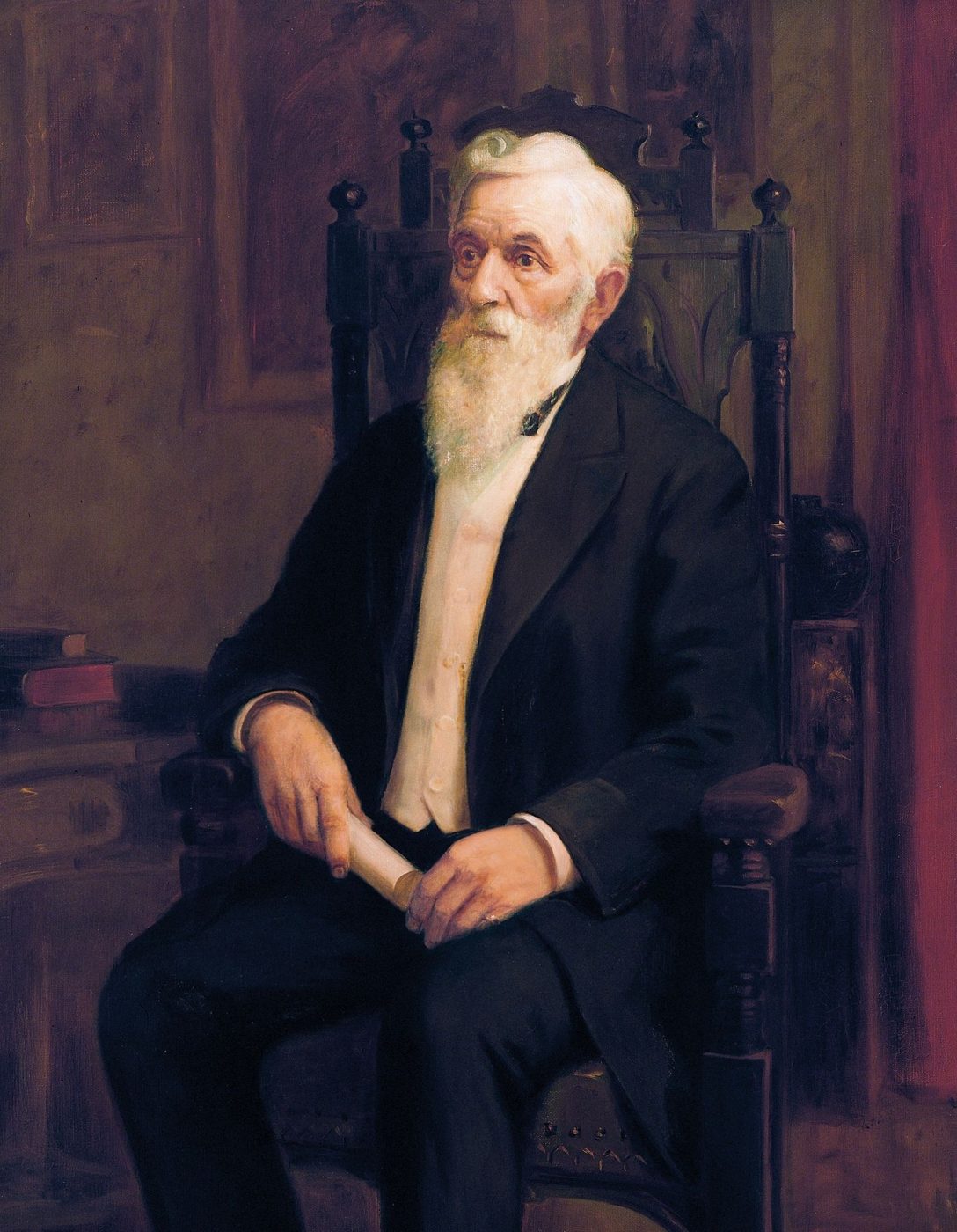 Portrait painting of Lorenzo Snow seated in a chair