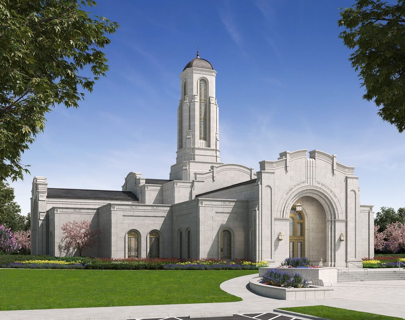 Rendering of the Modesto California Temple from the open house page